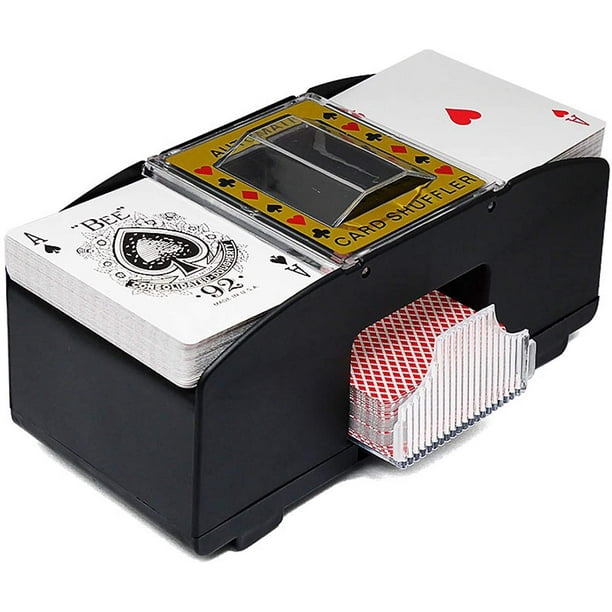 1pc Automatic Card Shuffler 2 Deck Double Use Playing Card Shuffling Machine